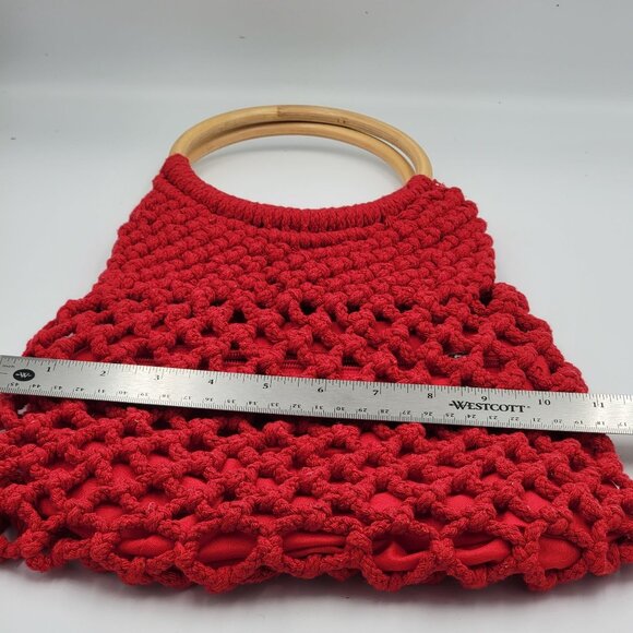 Crochet Tote handbag purse, boho granny core knitted purse. By Top Shop - Picture 8 of 16